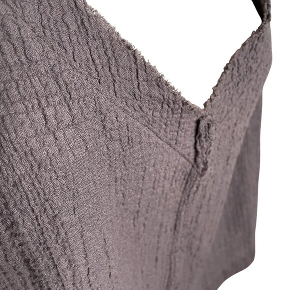 Womens Grade & Gather Peasant Rippled Shirt Gray Relaxed Fit Size Medium u - Picture 4 of 12